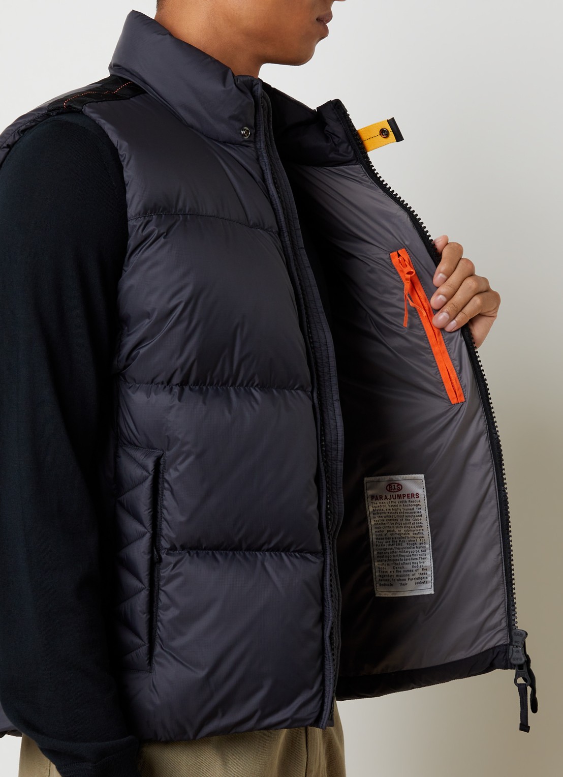 Parajumpers Roydale gewatteerde bodywarmer met donsvulling en ritszakken - detail 5 zwart