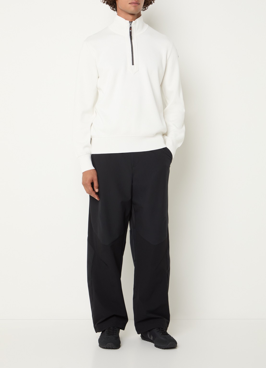 Parajumpers Scoe vest met logo en halve rits - voorkant 3 ivoor