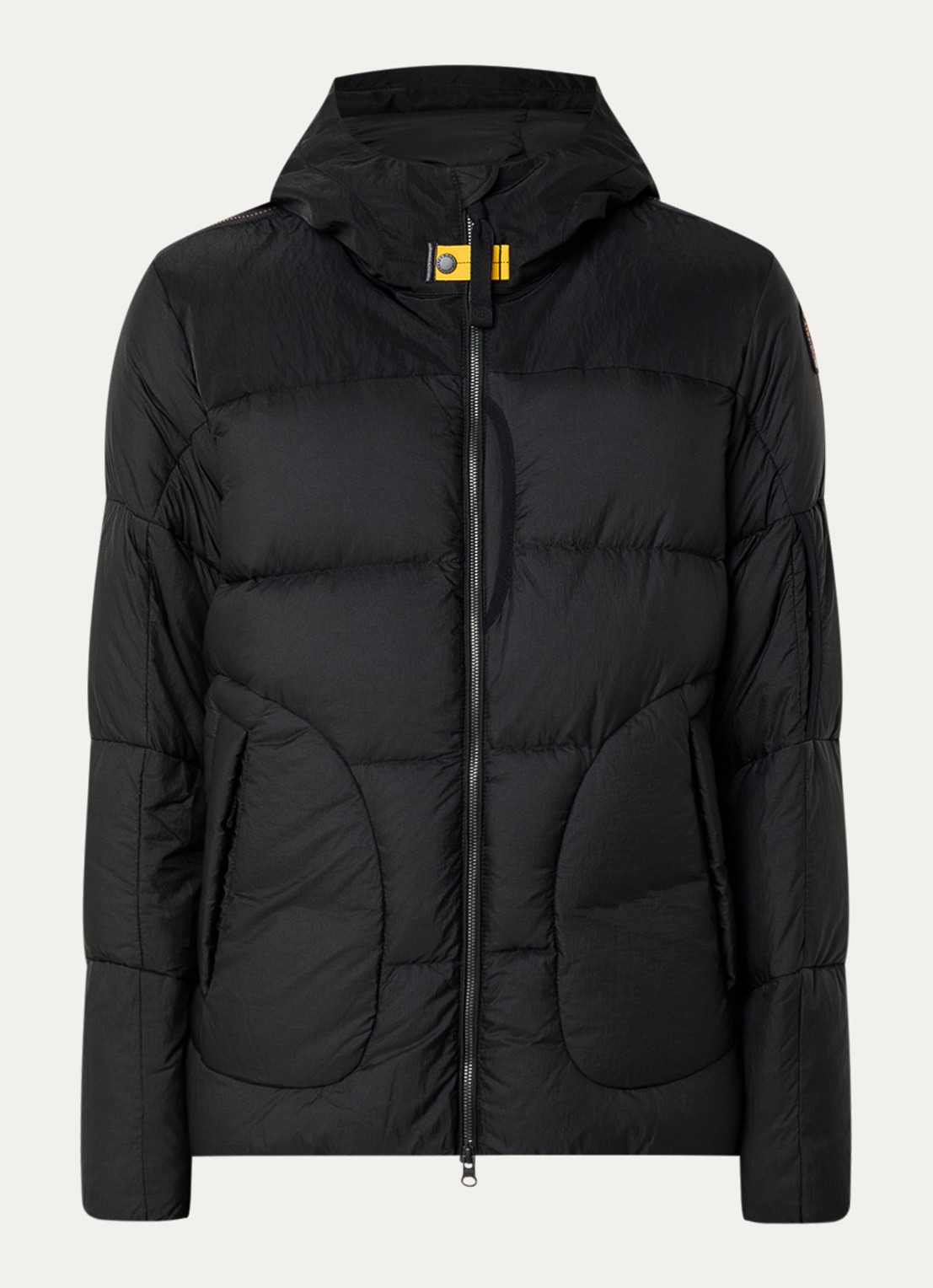 Parajumpers Sento puffer jack met capuchon - voorkant zwart