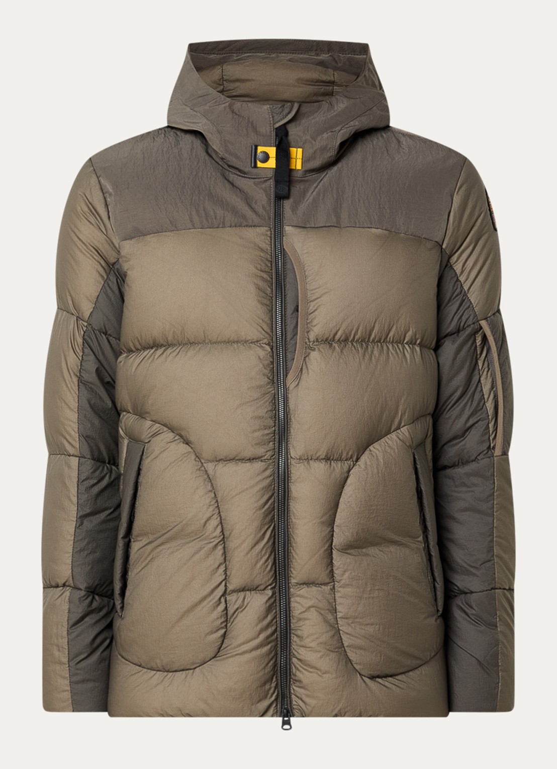 Parajumpers Sento puffer jack met capuchon - voorkant 3 olijfgroen