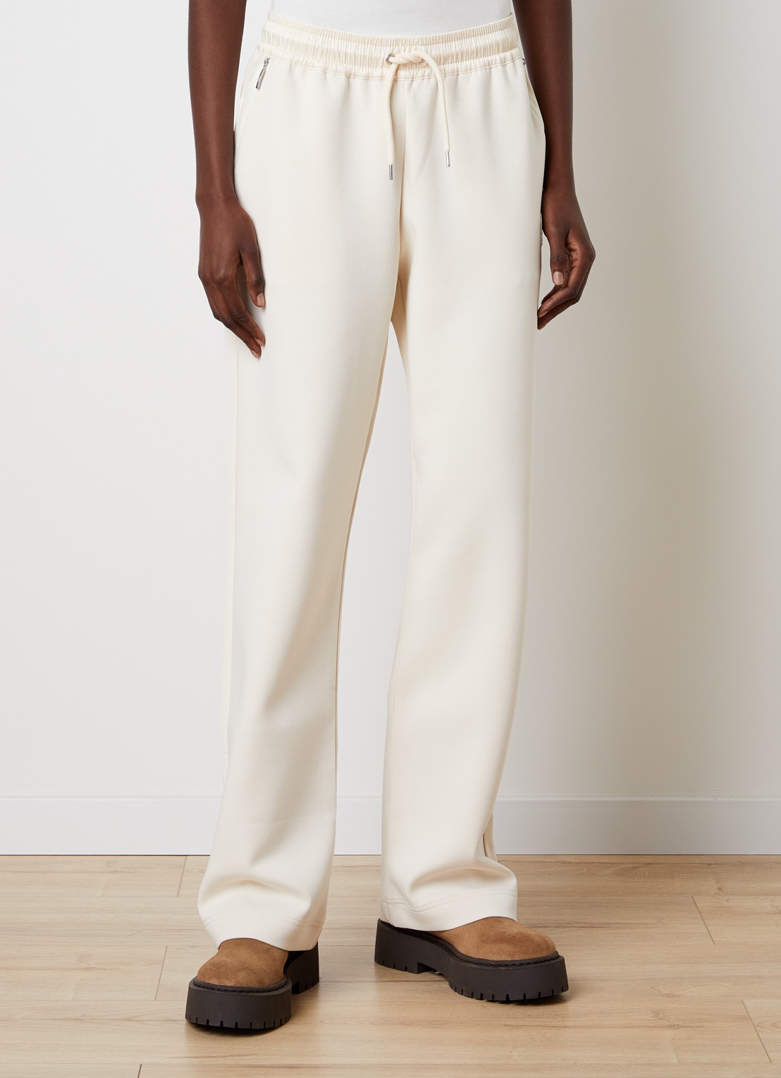 Parajumpers Shanley high waist straight fit joggingbroek met ritszakken - detail 4 creme
