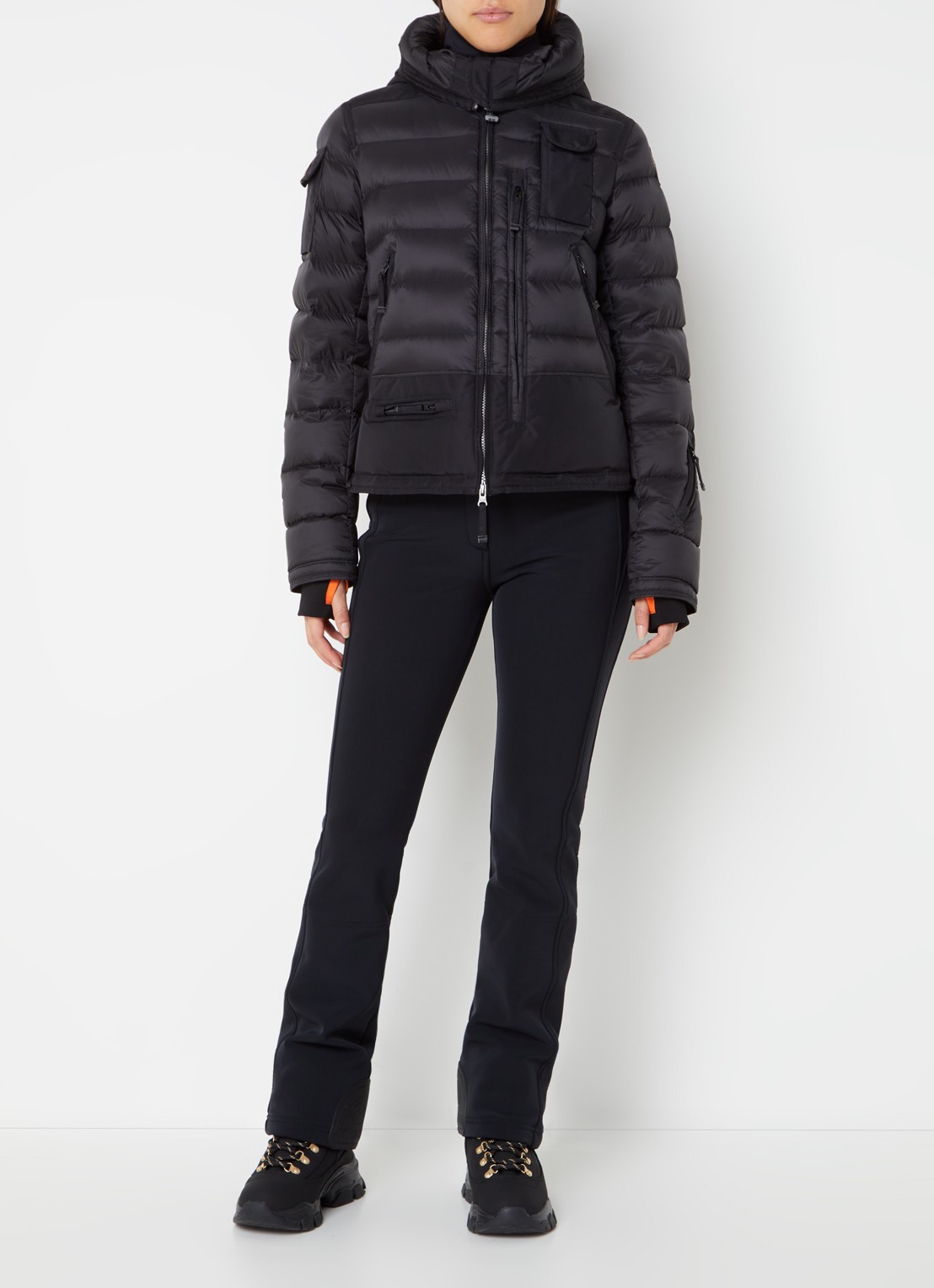 Parajumpers Skimaster gewatteerd jack met donsvulling en capuchon - voorkant 2 zwart