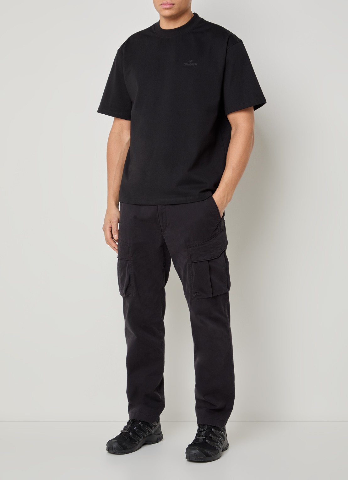 Parajumpers T-shirt met logo - voorkant 2 zwart