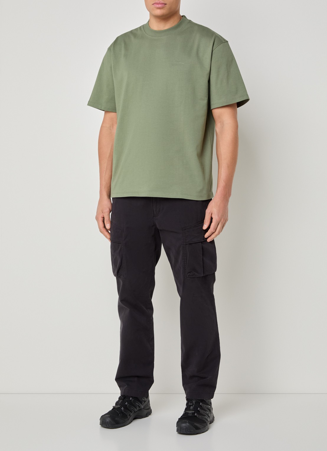 Parajumpers T-shirt met logo - voorkant 4 olijfgroen