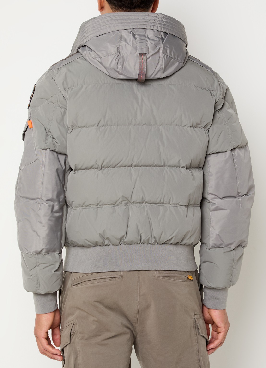 Parajumpers Wilmont puffer jack met capuchon en logoborduring - achterkant 3 grijs