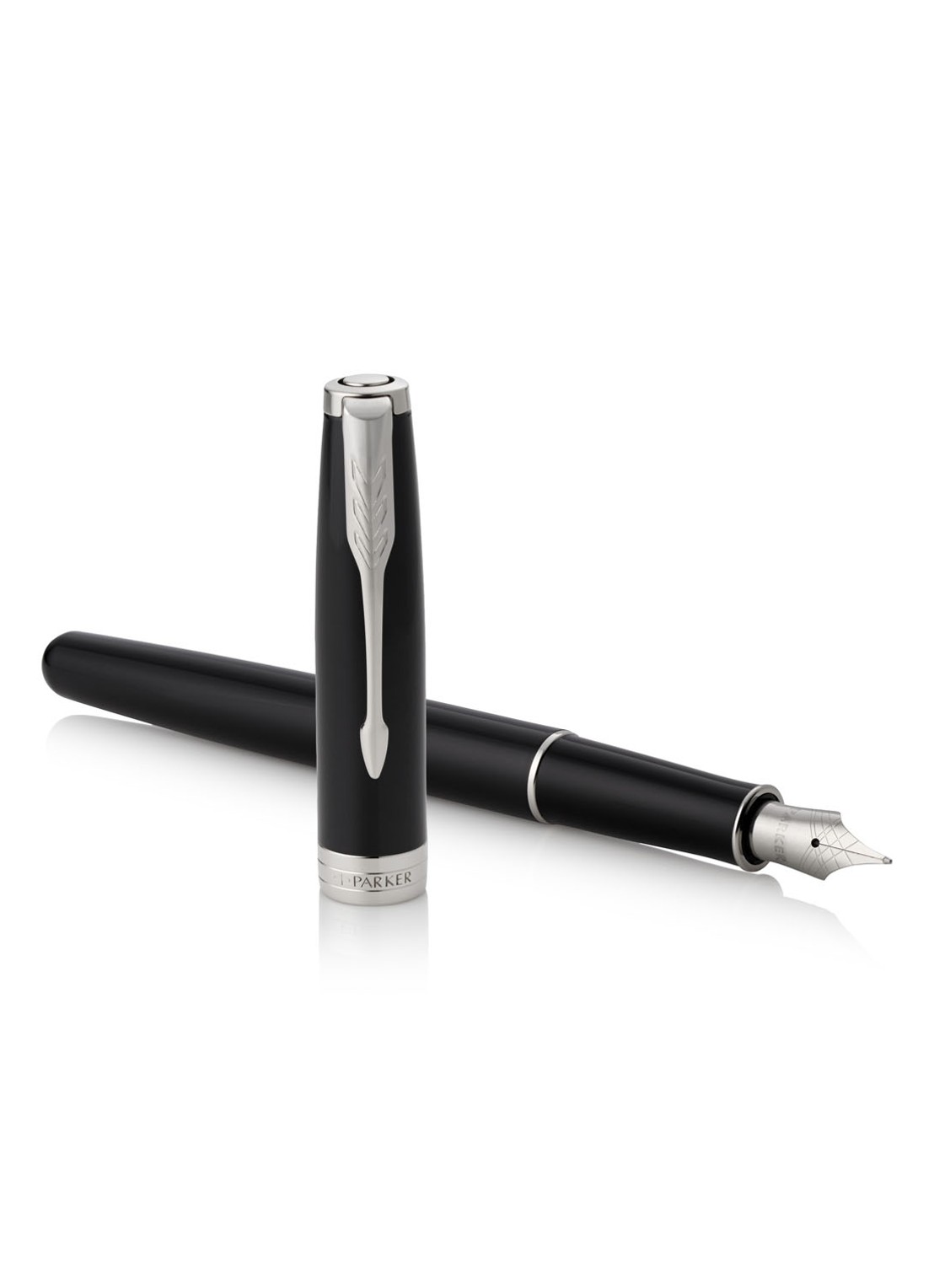 Parker Vulpen Parker Sonnet Ct M Lak - detail zwart