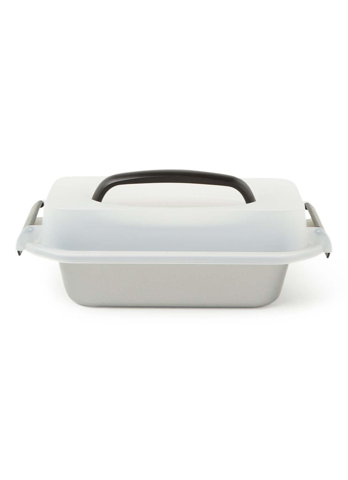 Patisse Cakevorm met deksel 23 x 14 cm  - voorkant 2 zilver