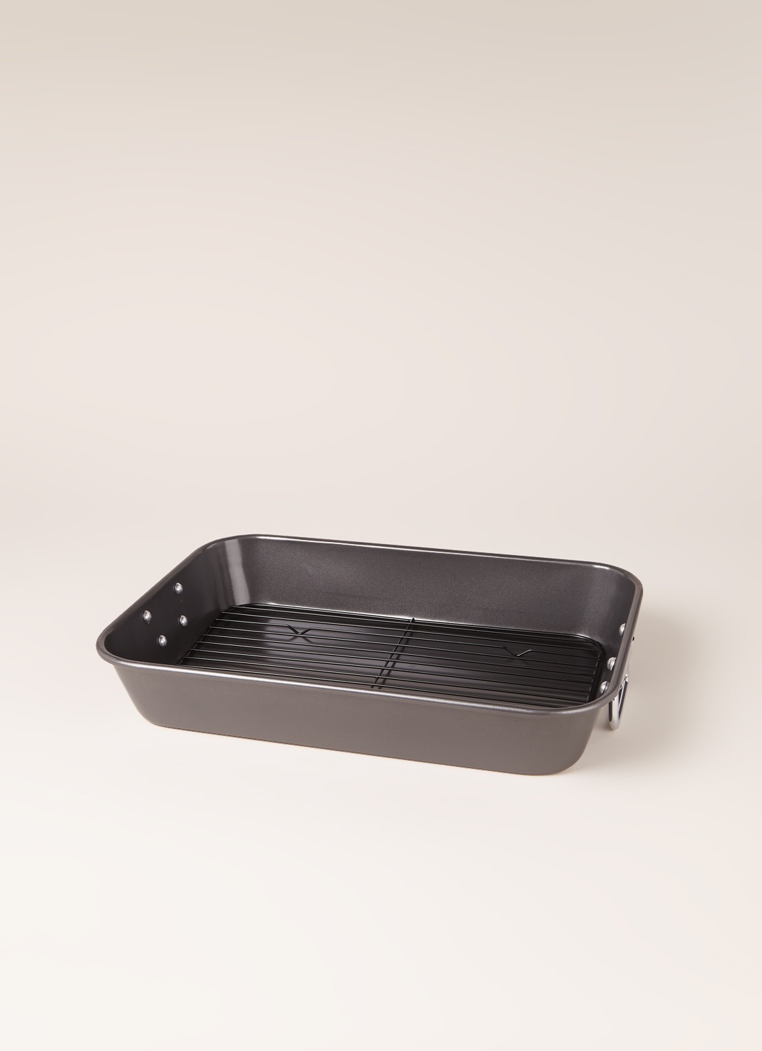 Patisse Carat braadslede met rooster 40 x 28 cm - voorkant 3 donkergrijs