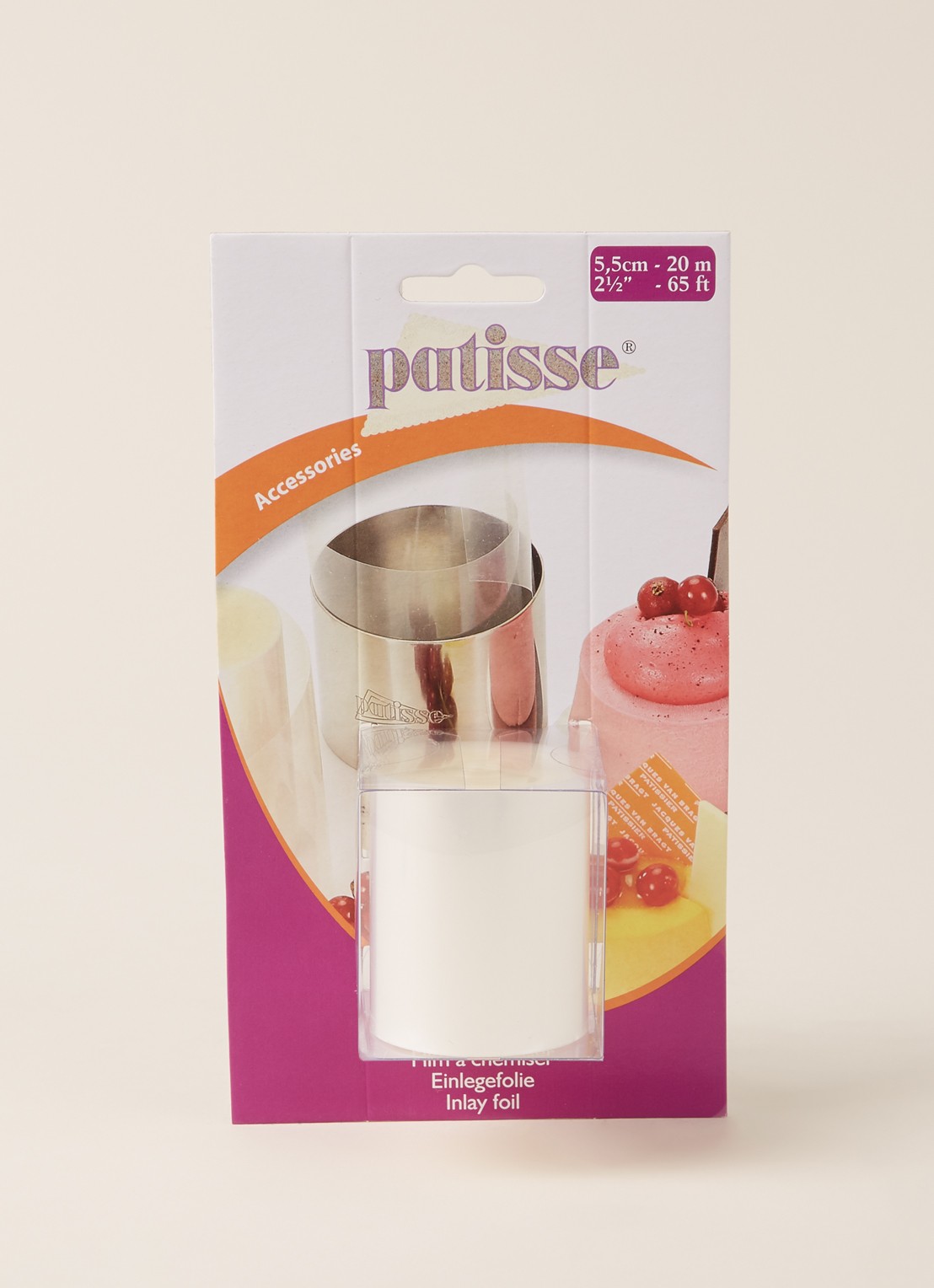Patisse Inlegfolie 5,5 cm x 20 m - voorkant 2 transparant