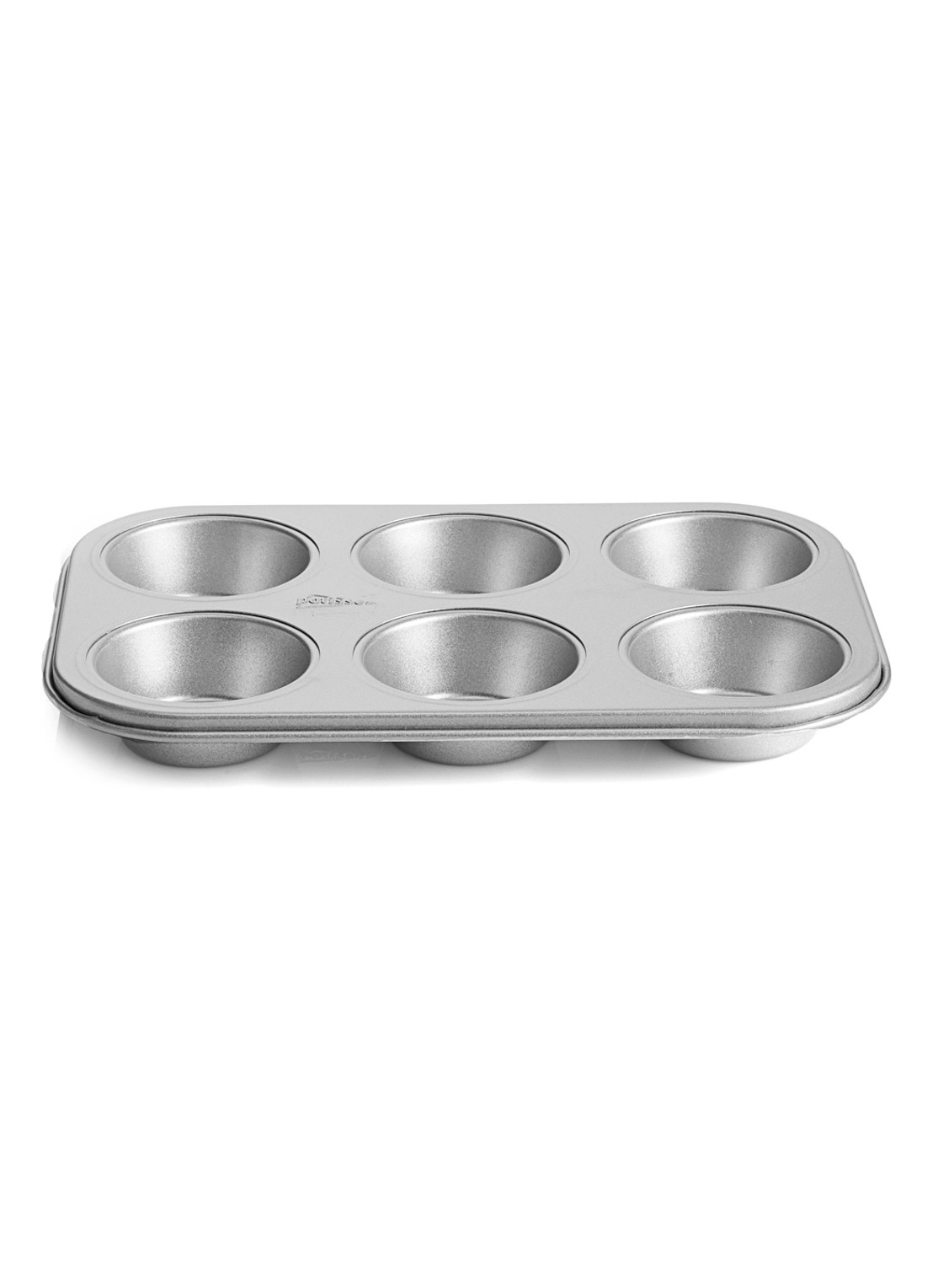 Patisse Silver-Top bakvorm voor 6 muffins - voorkant zilver