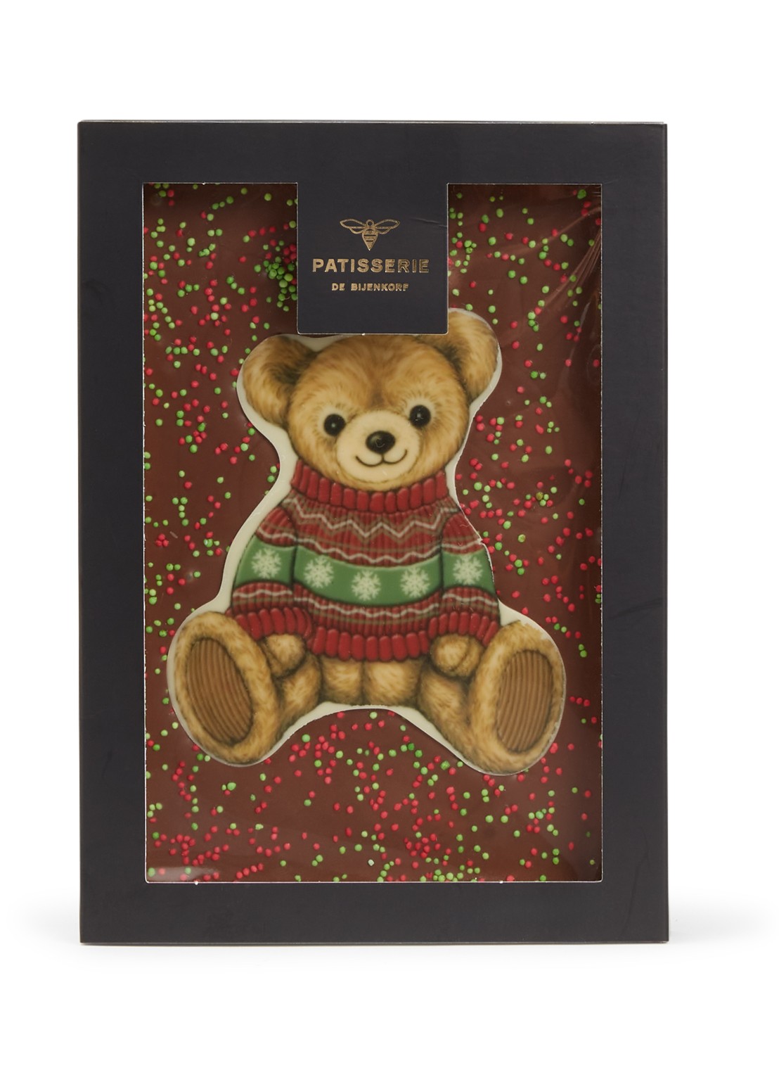Patisserie de Bijenkorf Bob de Beer melkchocolade tablet 210 gram - voorkant bruin