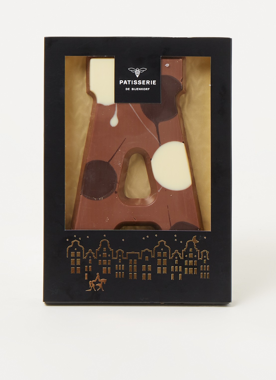 Patisserie de Bijenkorf Chocoladeletter Melk gevlekt 190 gram - A t/m Z - voorkant 2 a