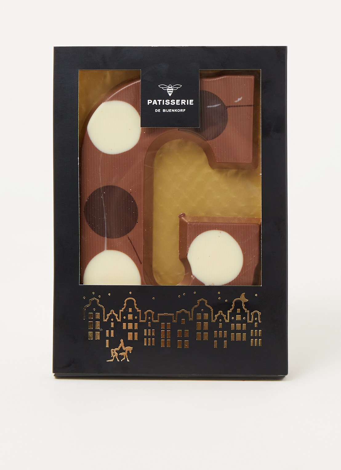 Patisserie de Bijenkorf Chocoladeletter Melk gevlekt 190 gram - A t/m Z - voorkant 2 g