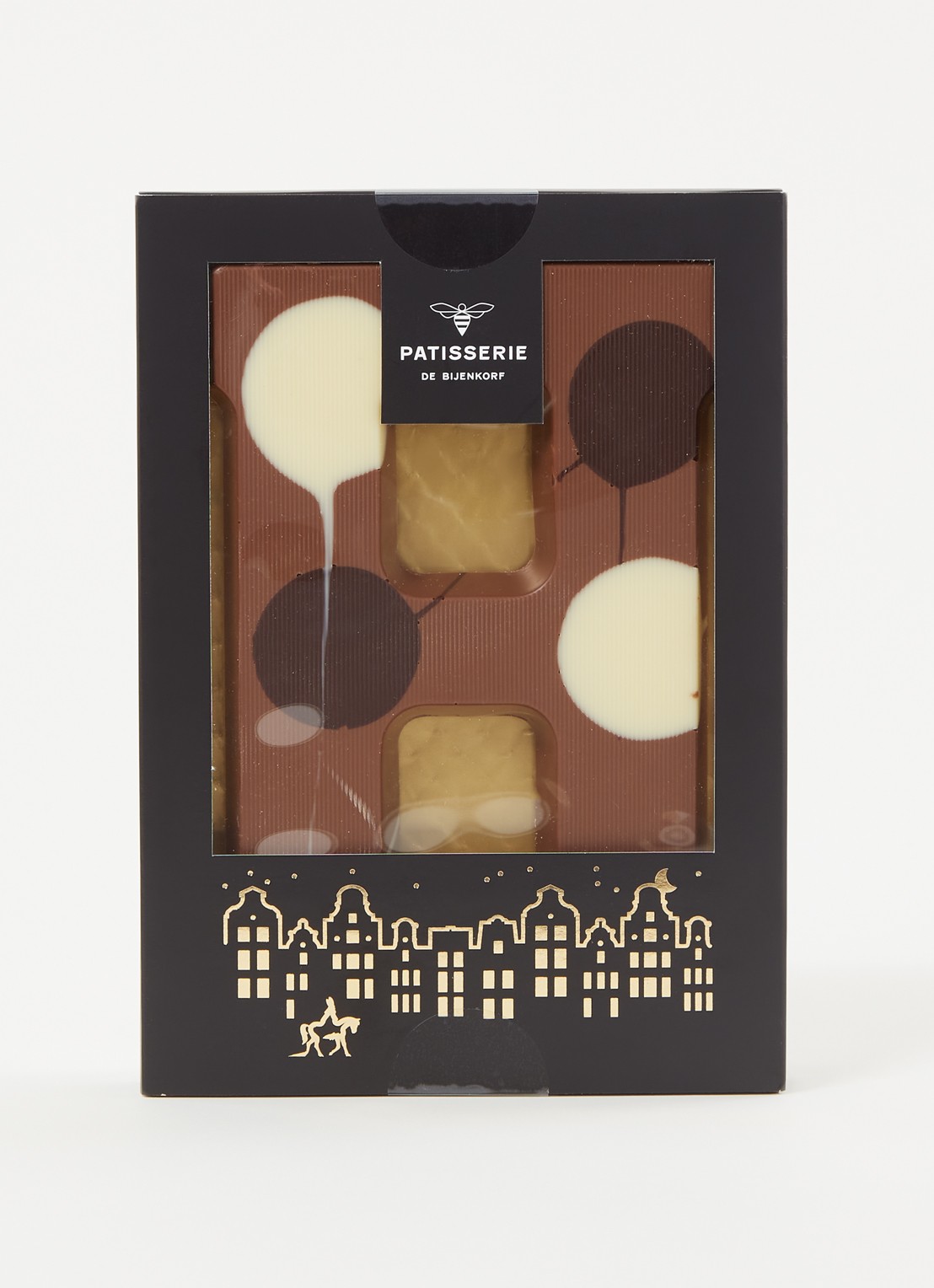 Patisserie de Bijenkorf Chocoladeletter Melk gevlekt 190 gram - A t/m Z - voorkant 2 h