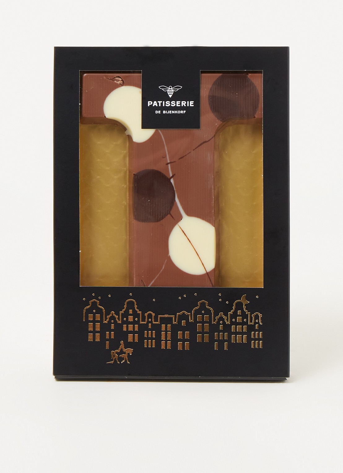 Patisserie de Bijenkorf Chocoladeletter Melk gevlekt 190 gram - A t/m Z - voorkant 2 i