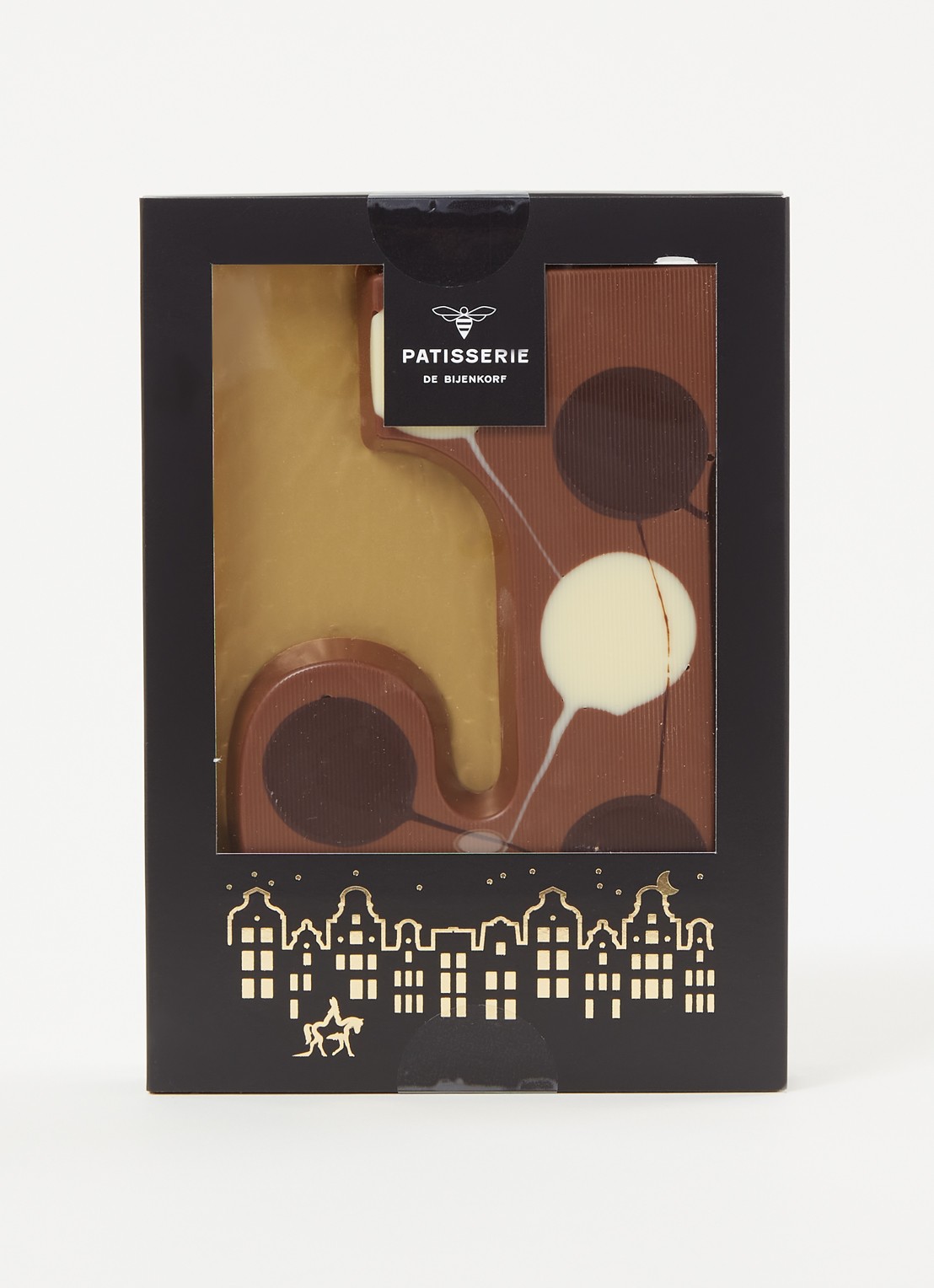 Patisserie de Bijenkorf Chocoladeletter Melk gevlekt 190 gram - A t/m Z - voorkant 2 j