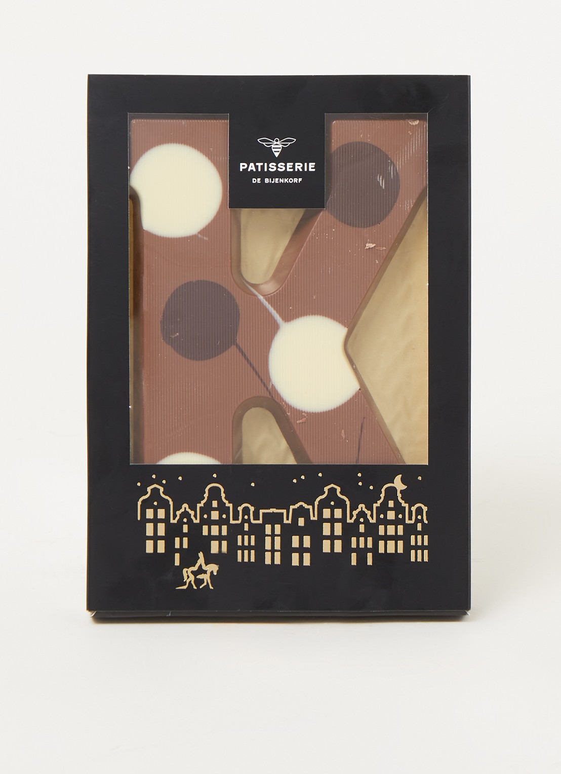 Patisserie de Bijenkorf Chocoladeletter Melk gevlekt 190 gram - A t/m Z - voorkant 2 k