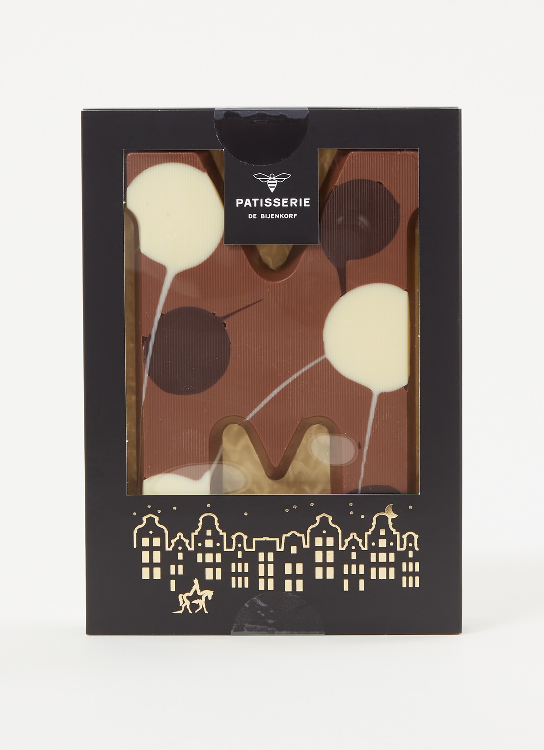Patisserie de Bijenkorf Chocoladeletter Melk gevlekt 190 gram - A t/m Z - voorkant 2 m