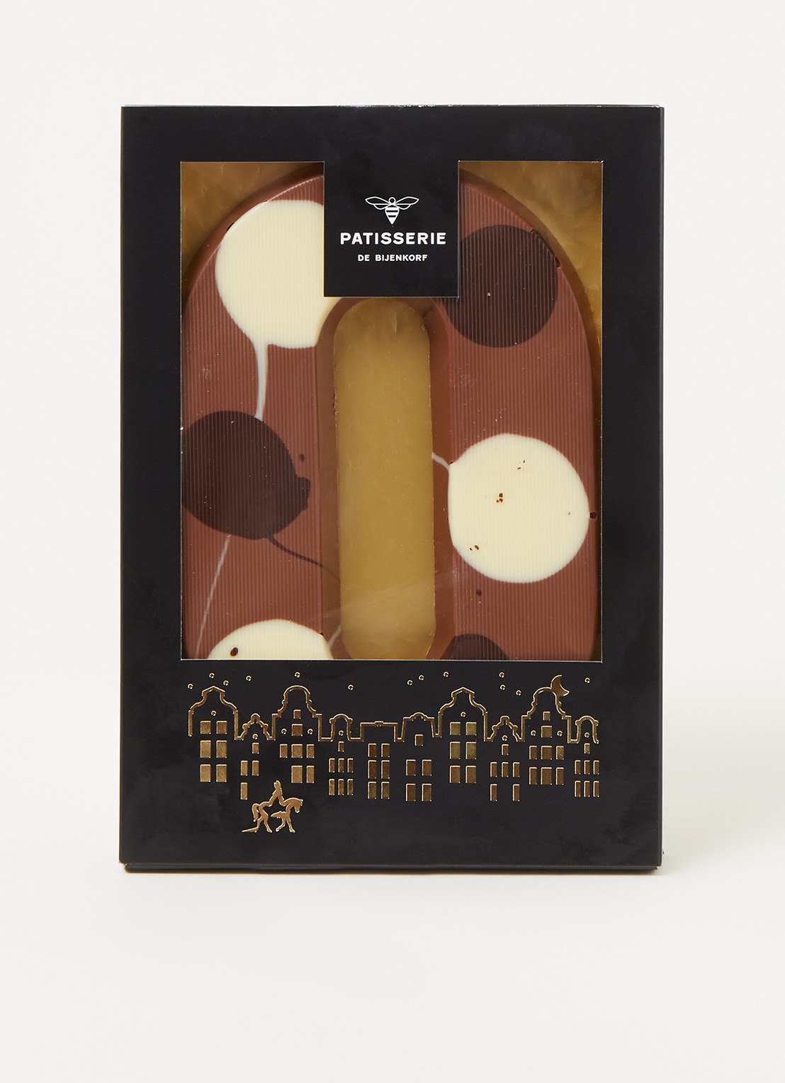 Patisserie de Bijenkorf Chocoladeletter Melk gevlekt 190 gram - A t/m Z - voorkant 2 o