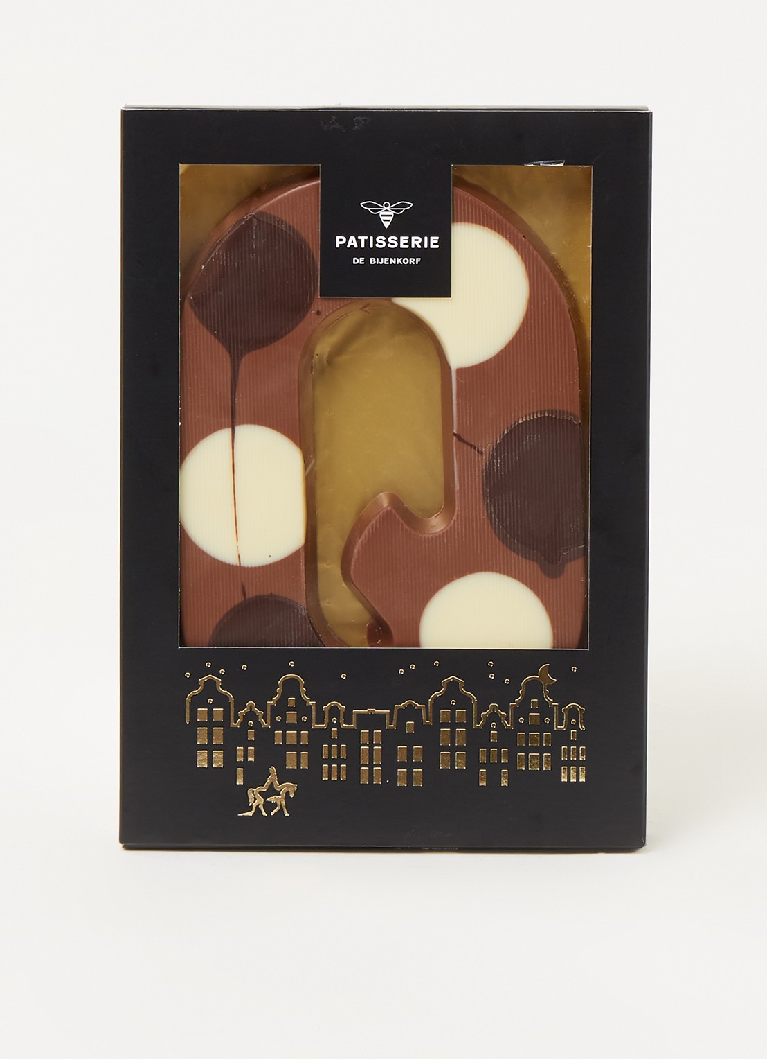 Patisserie de Bijenkorf Chocoladeletter Melk gevlekt 190 gram - A t/m Z - voorkant 2 q