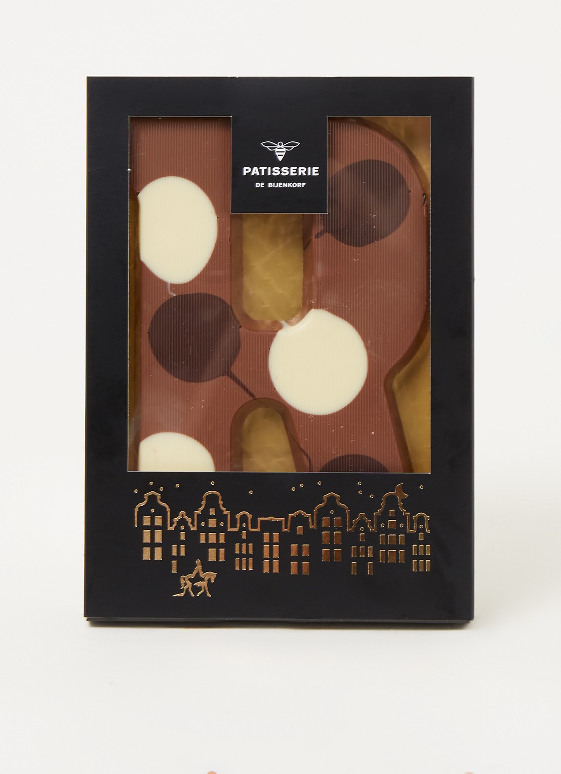 Patisserie de Bijenkorf Chocoladeletter Melk gevlekt 190 gram - A t/m Z - voorkant 2 r