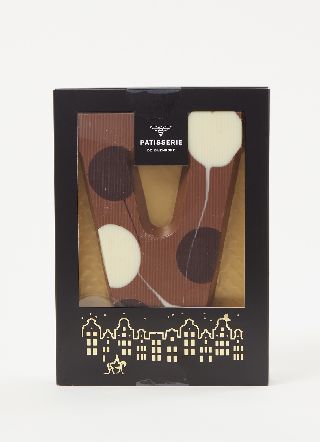 Patisserie de Bijenkorf Chocoladeletter Melk gevlekt 190 gram - A t/m Z - voorkant 2 v