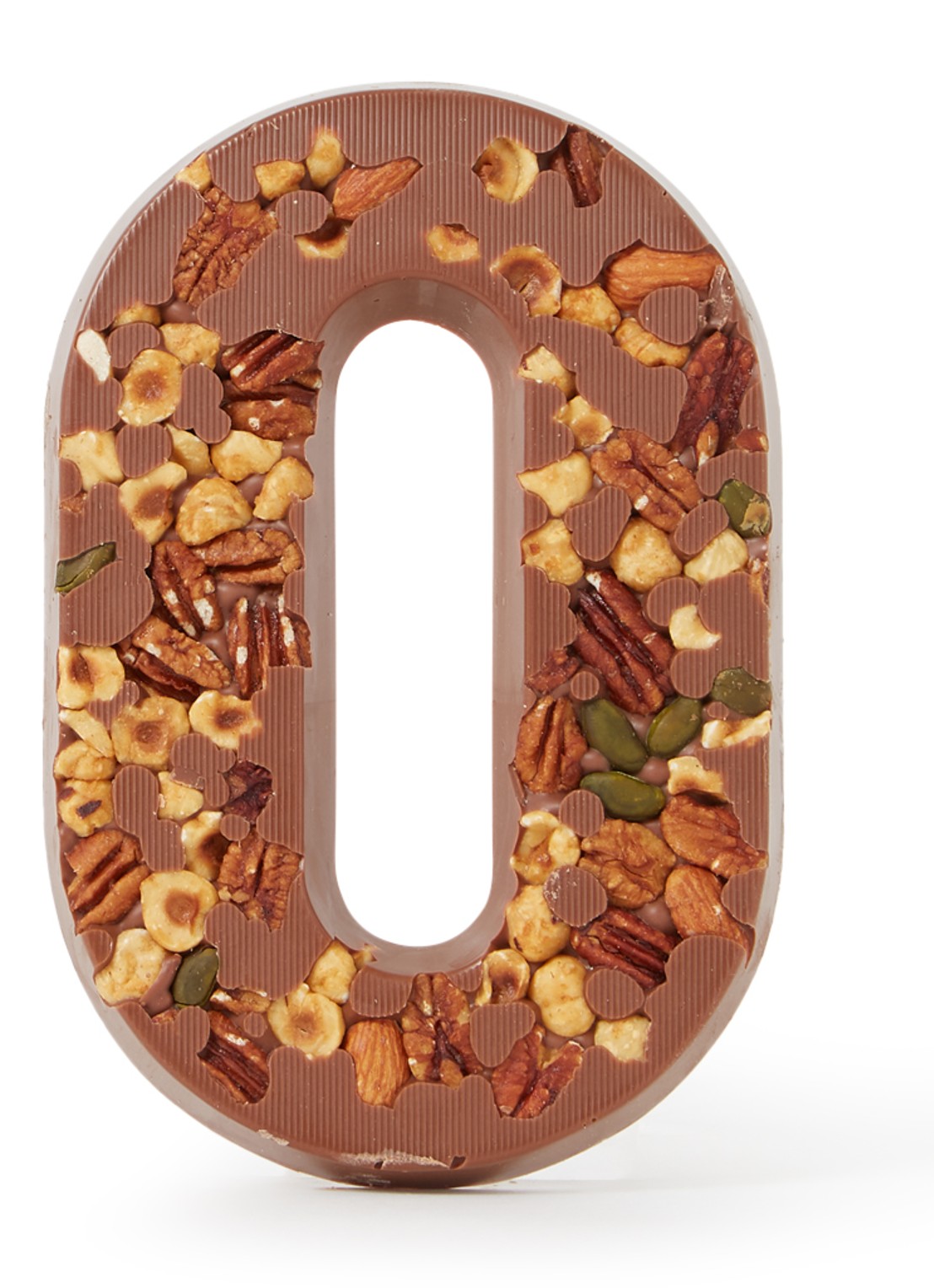 Patisserie de Bijenkorf Chocoladeletter Melk met noten 185 gram - A t/m Z - voorkant o