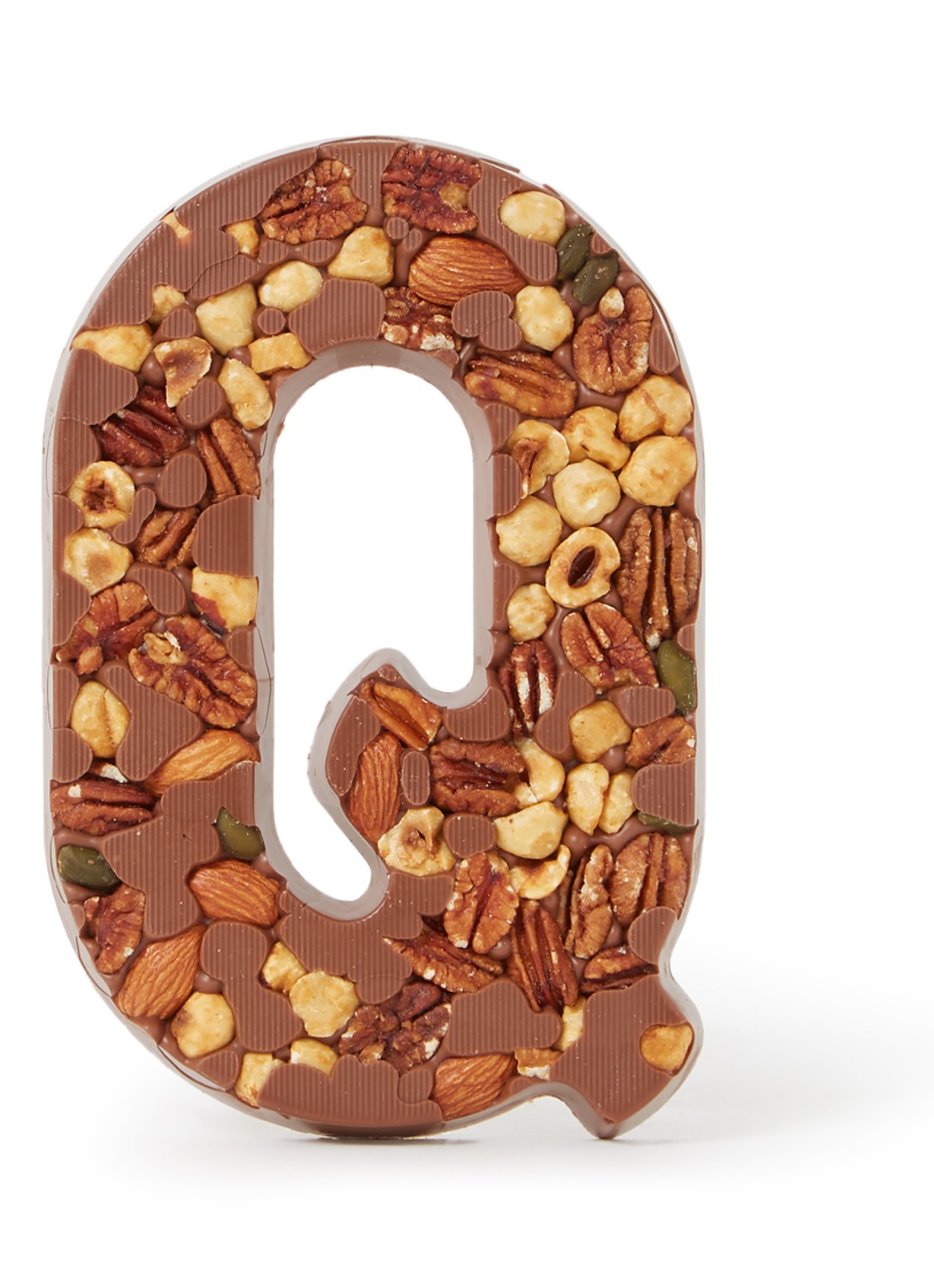 Patisserie de Bijenkorf Chocoladeletter Melk met noten 185 gram - A t/m Z - voorkant q