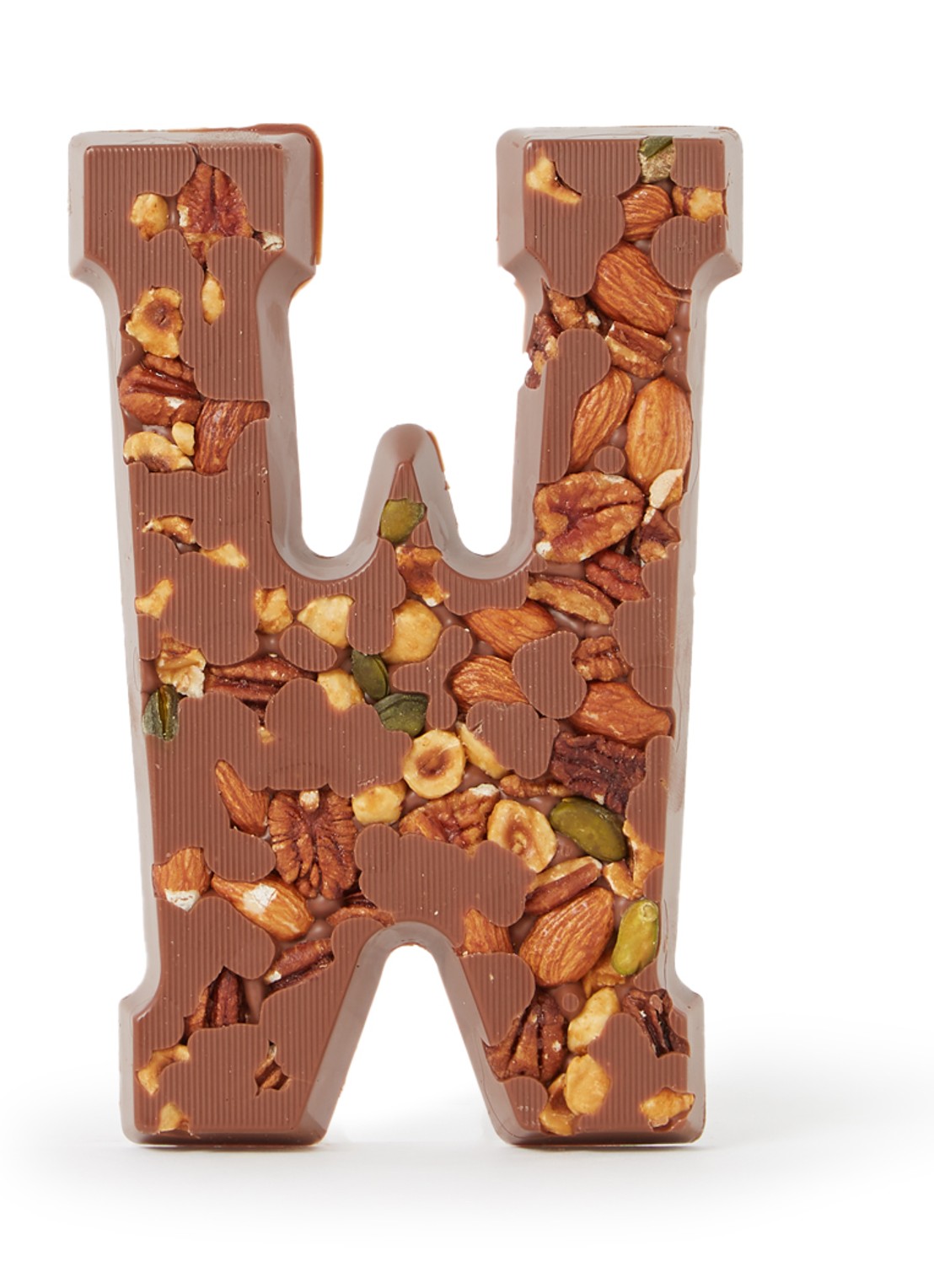 Patisserie de Bijenkorf Chocoladeletter Melk met noten 185 gram - A t/m Z - voorkant w