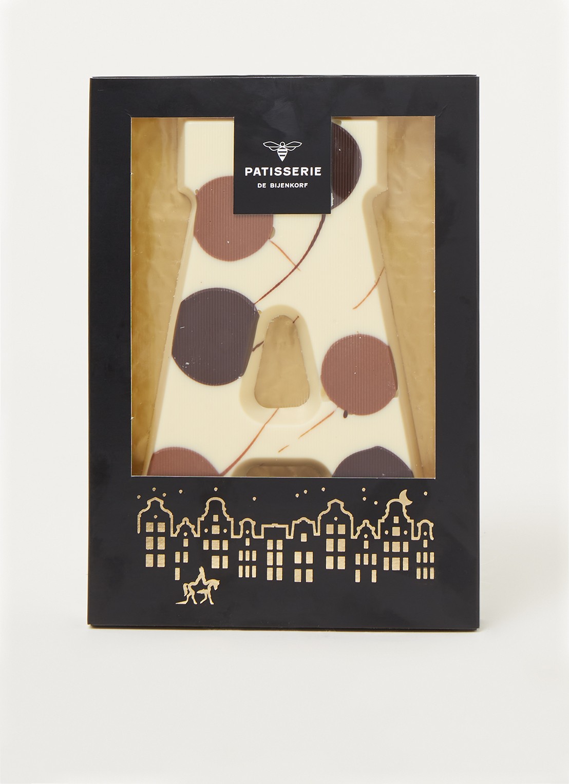 Patisserie de Bijenkorf Chocoladeletter Wit gevlekt 190 gram - A t/m Z - voorkant 2 a