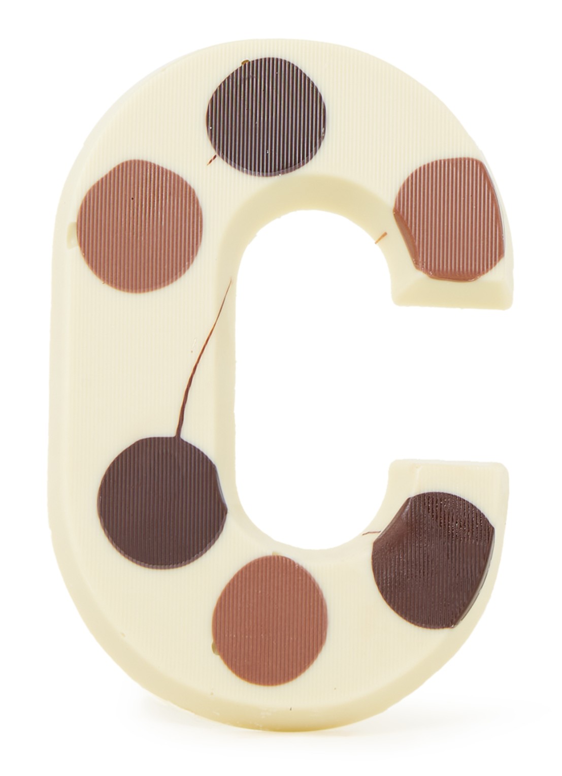 Patisserie de Bijenkorf Chocoladeletter Wit gevlekt 190 gram - A t/m Z - voorkant c