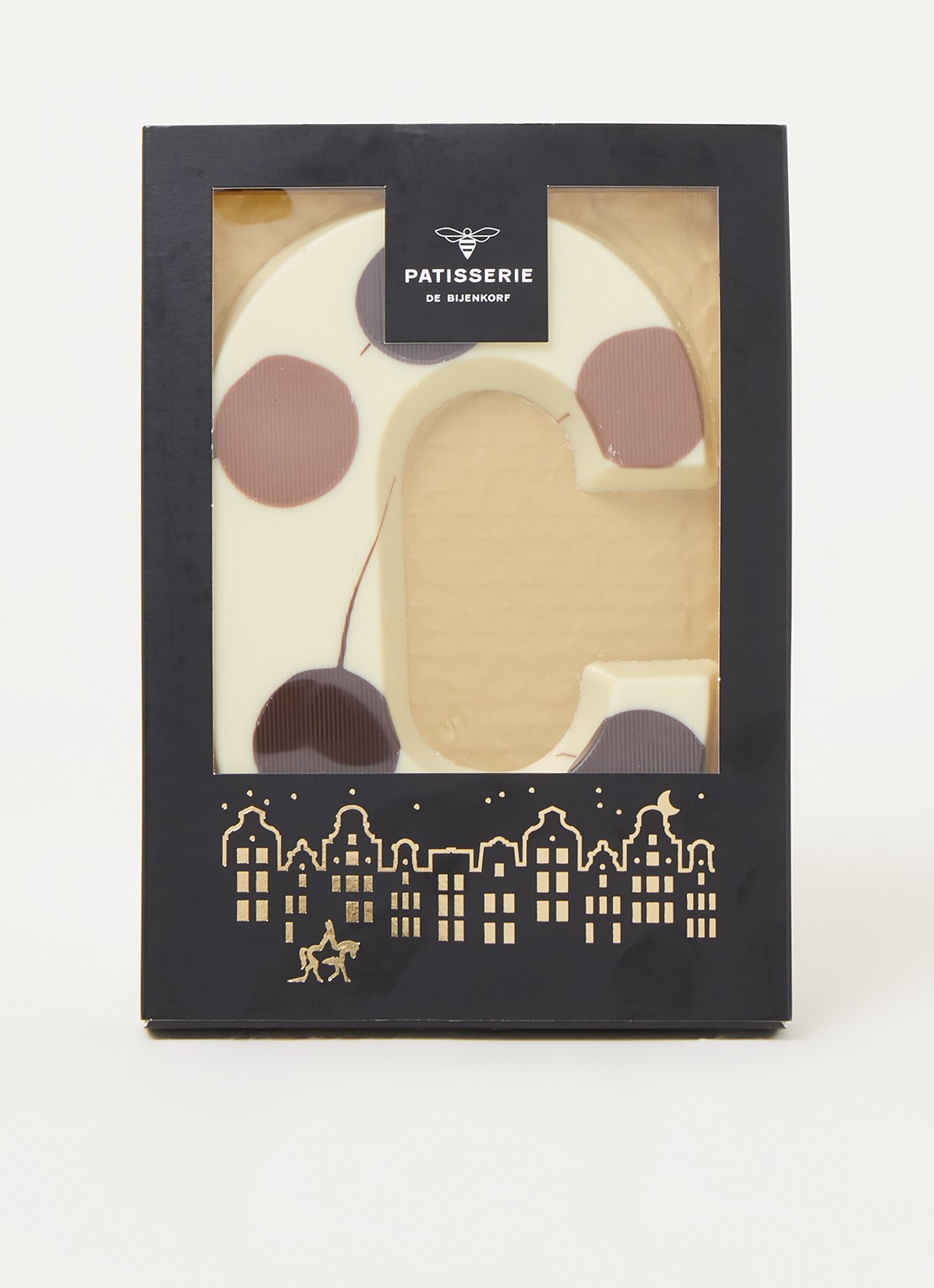 Patisserie de Bijenkorf Chocoladeletter Wit gevlekt 190 gram - A t/m Z - voorkant 2 c