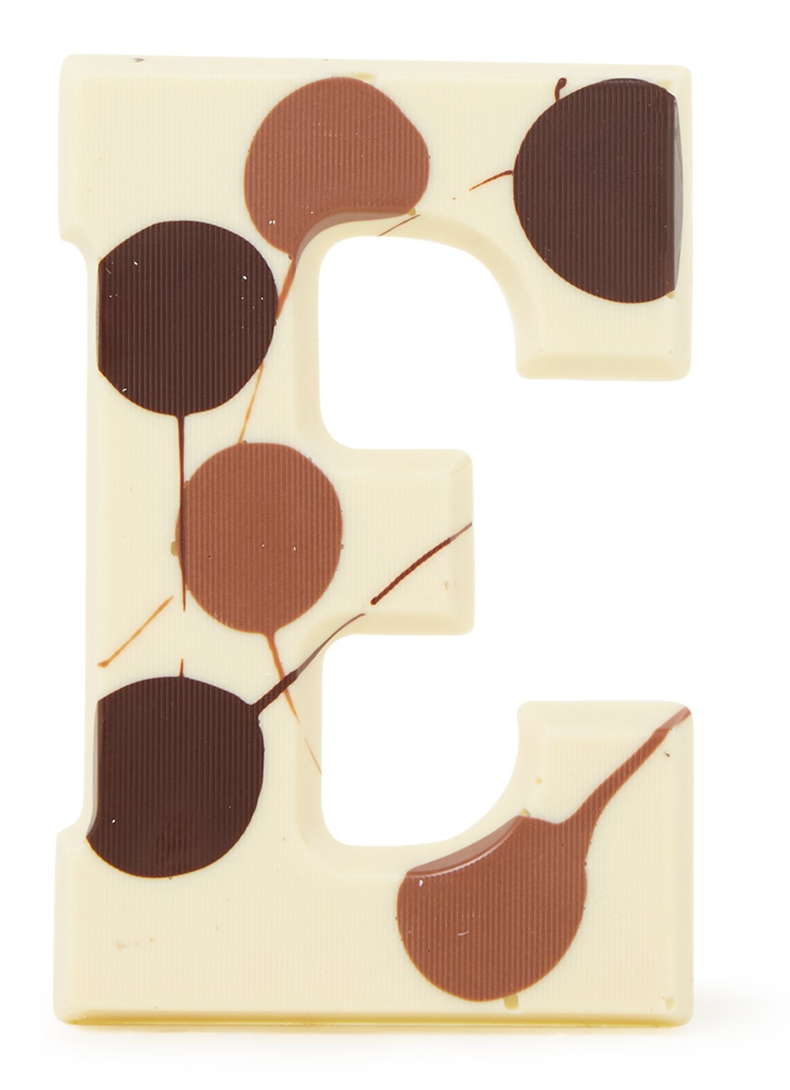 Patisserie de Bijenkorf Chocoladeletter Wit gevlekt 190 gram - A t/m Z - voorkant e
