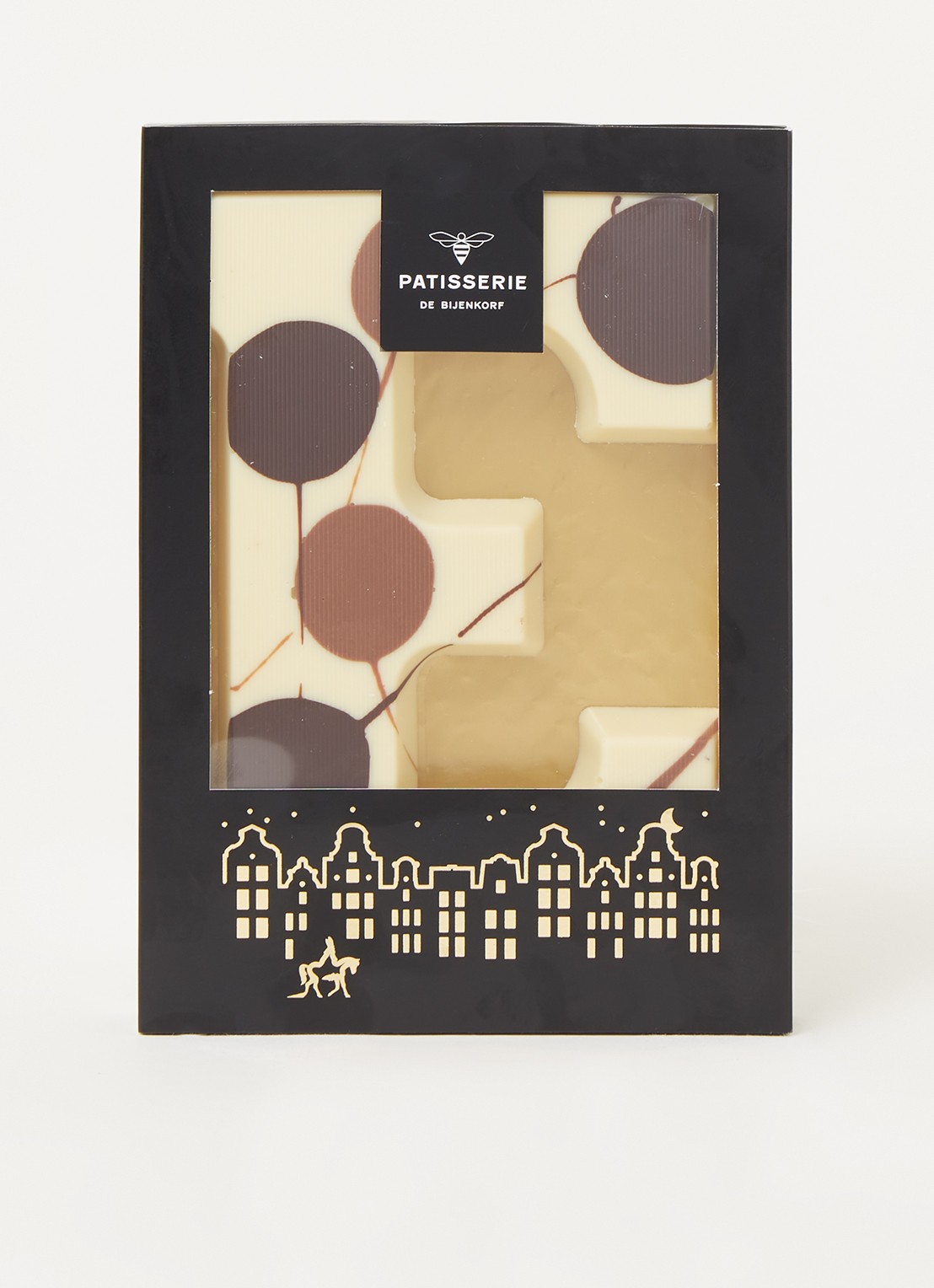 Patisserie de Bijenkorf Chocoladeletter Wit gevlekt 190 gram - A t/m Z - voorkant 2 e