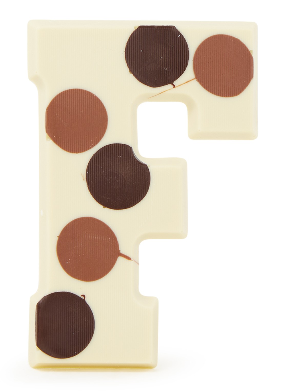 Patisserie de Bijenkorf Chocoladeletter Wit gevlekt 190 gram - A t/m Z - voorkant f