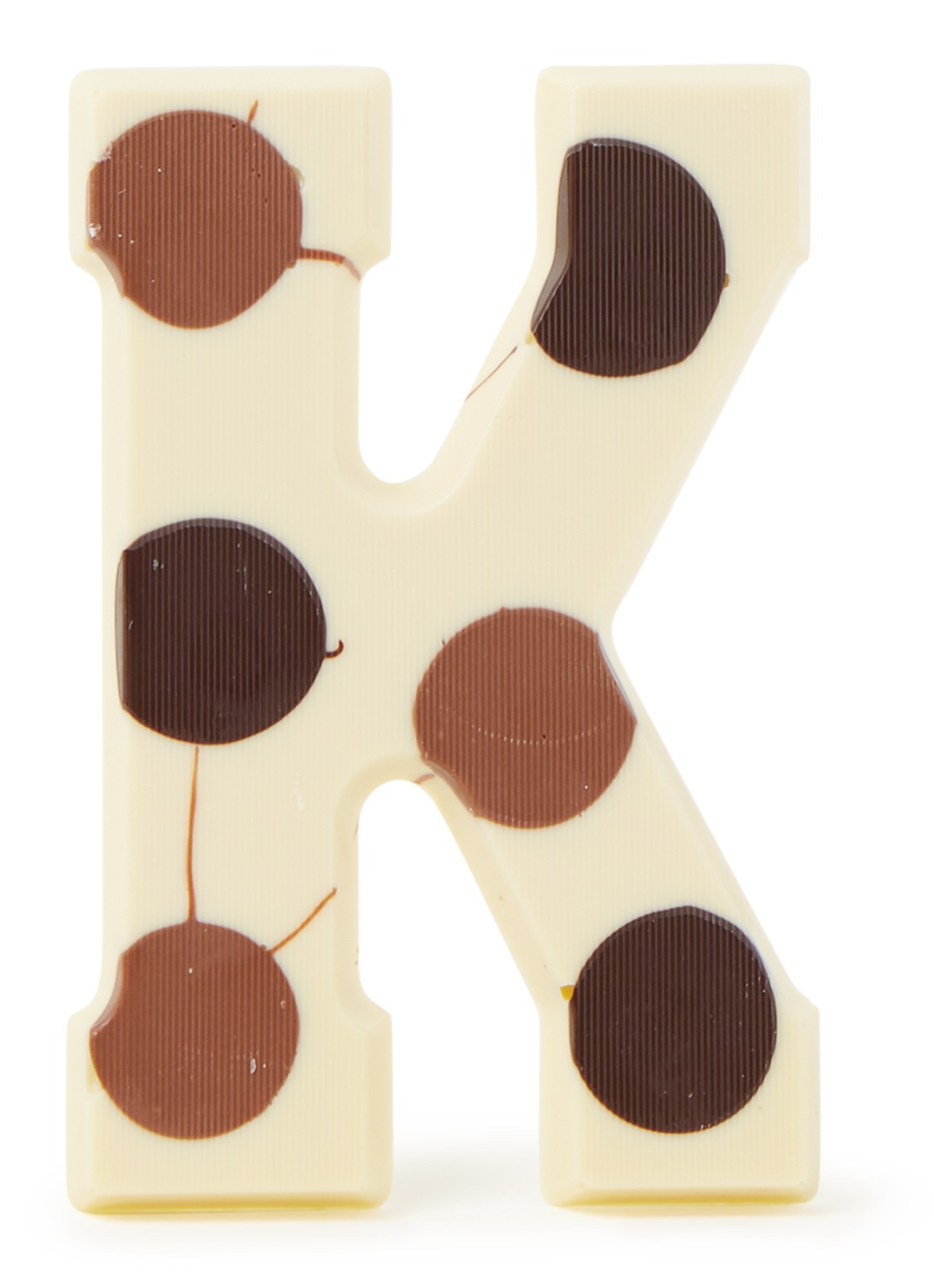Patisserie de Bijenkorf Chocoladeletter Wit gevlekt 190 gram - A t/m Z - voorkant k