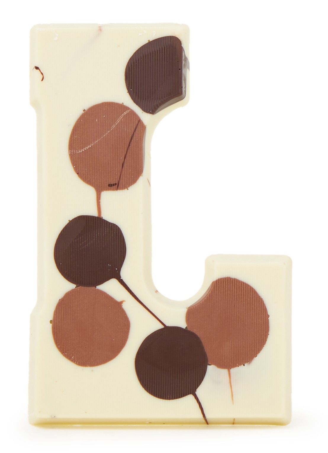 Patisserie de Bijenkorf Chocoladeletter Wit gevlekt 190 gram - A t/m Z - voorkant l