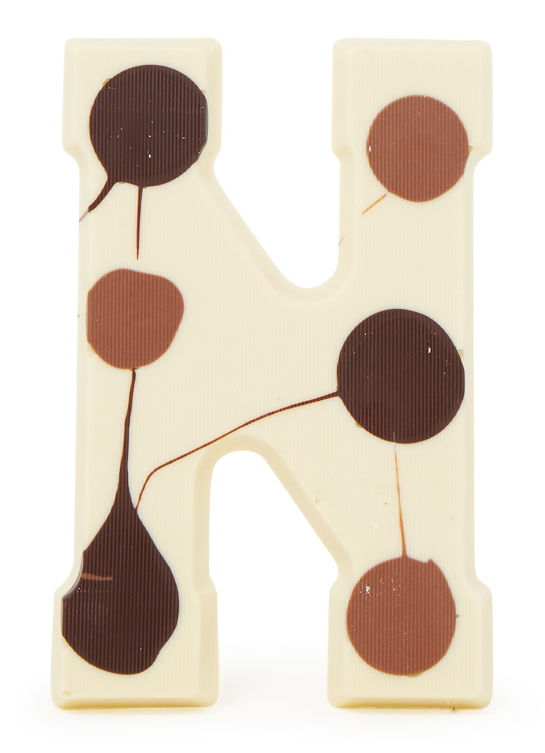 Patisserie de Bijenkorf Chocoladeletter Wit gevlekt 190 gram - A t/m Z - voorkant n