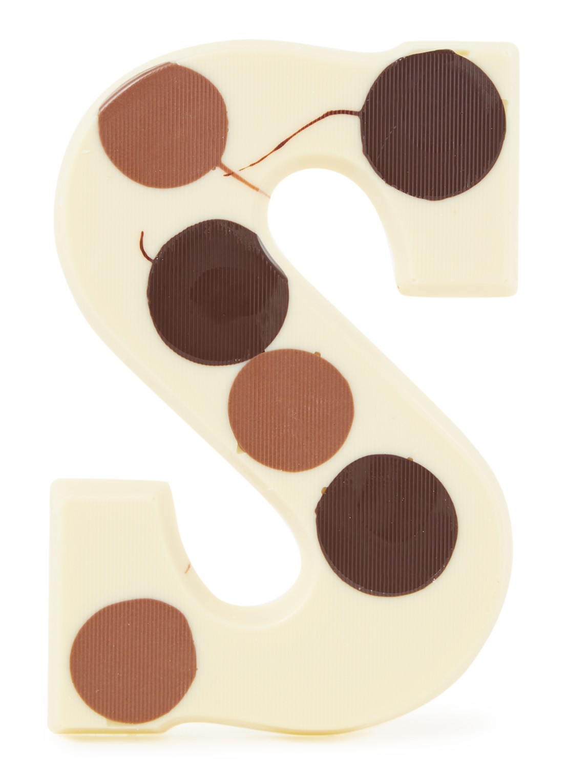 Patisserie de Bijenkorf Chocoladeletter Wit gevlekt 190 gram - A t/m Z - voorkant s