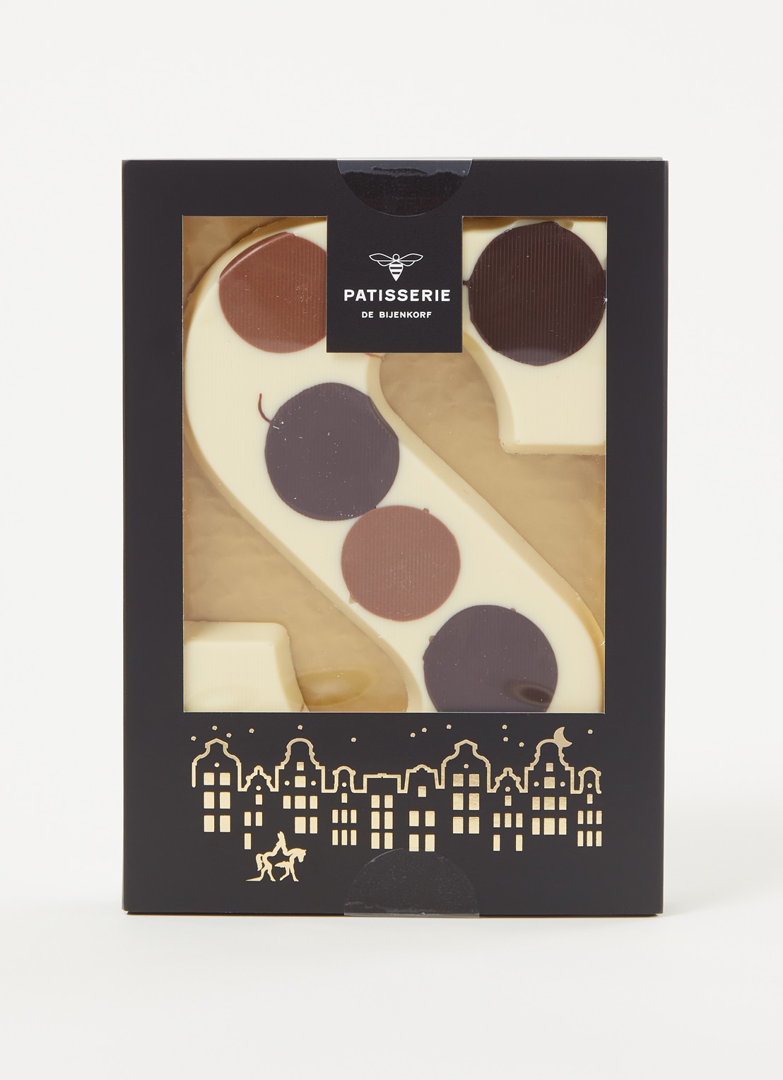 Patisserie de Bijenkorf Chocoladeletter Wit gevlekt 190 gram - A t/m Z - voorkant 2 s