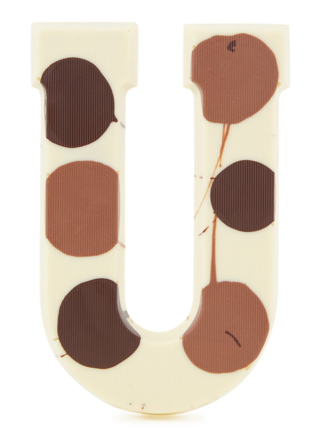 Patisserie de Bijenkorf Chocoladeletter Wit gevlekt 190 gram - A t/m Z - voorkant u