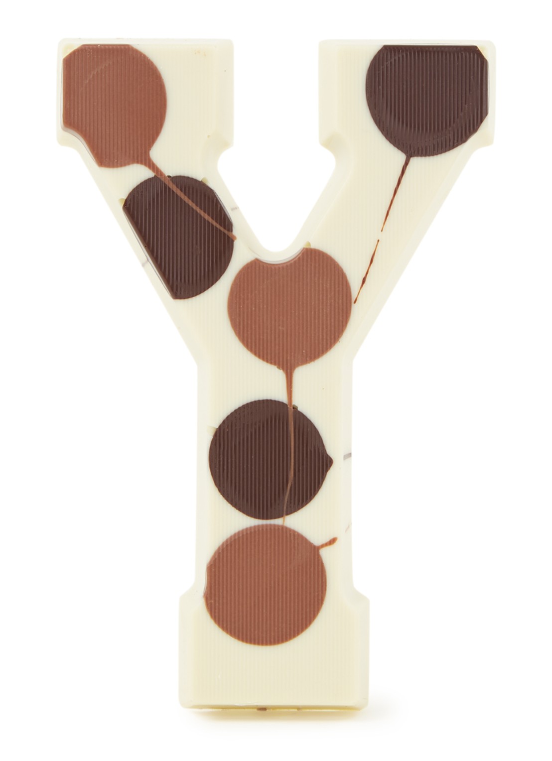 Patisserie de Bijenkorf Chocoladeletter Wit gevlekt 190 gram - A t/m Z - voorkant y