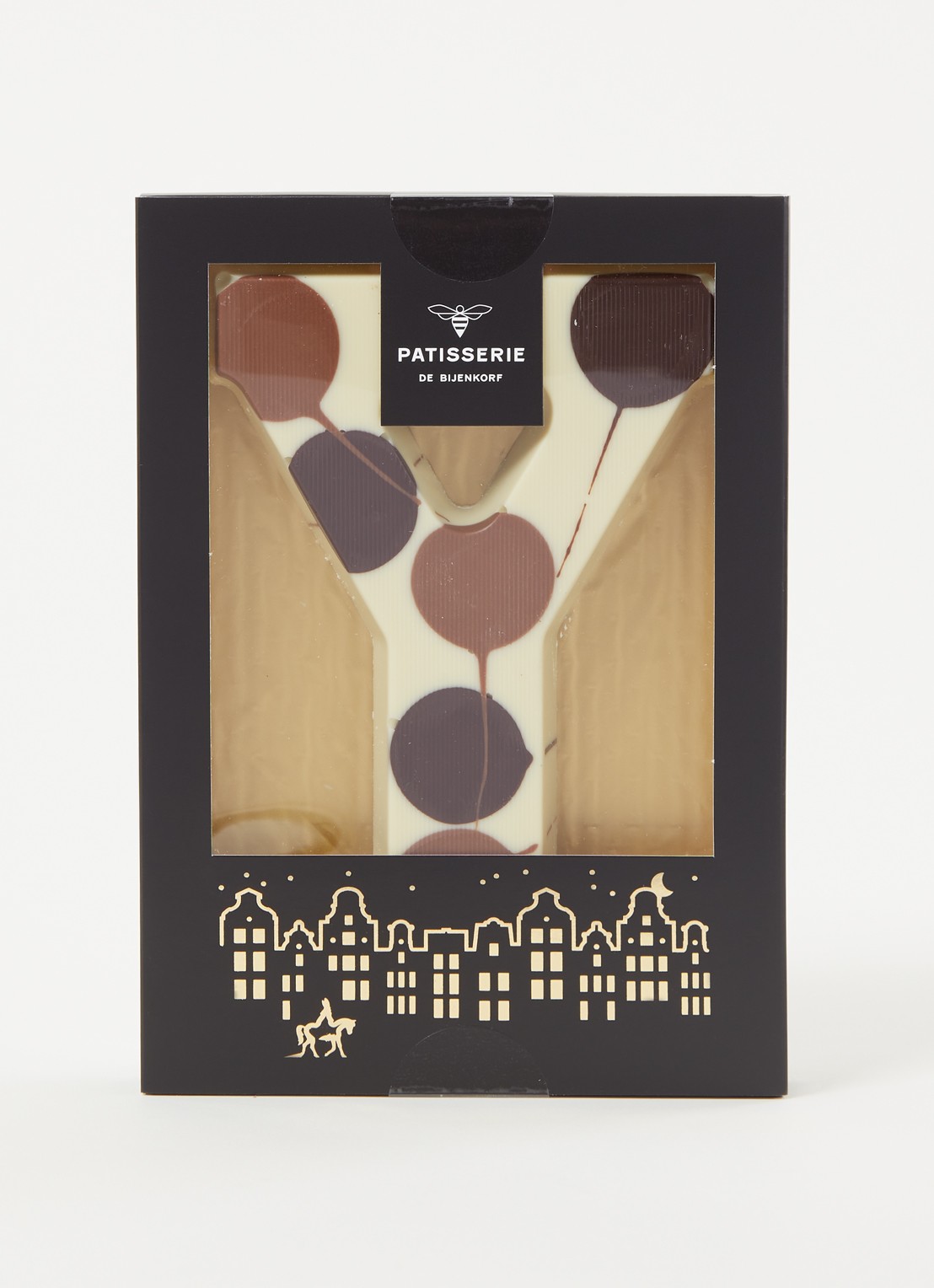Patisserie de Bijenkorf Chocoladeletter Wit gevlekt 190 gram - A t/m Z - voorkant 2 y