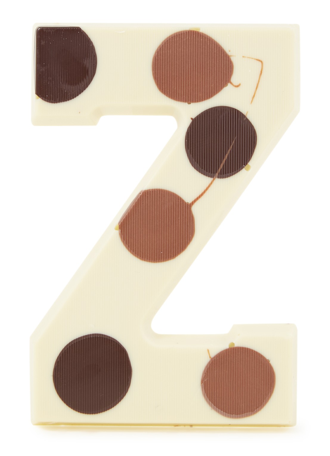 Patisserie de Bijenkorf Chocoladeletter Wit gevlekt 190 gram - A t/m Z - voorkant z
