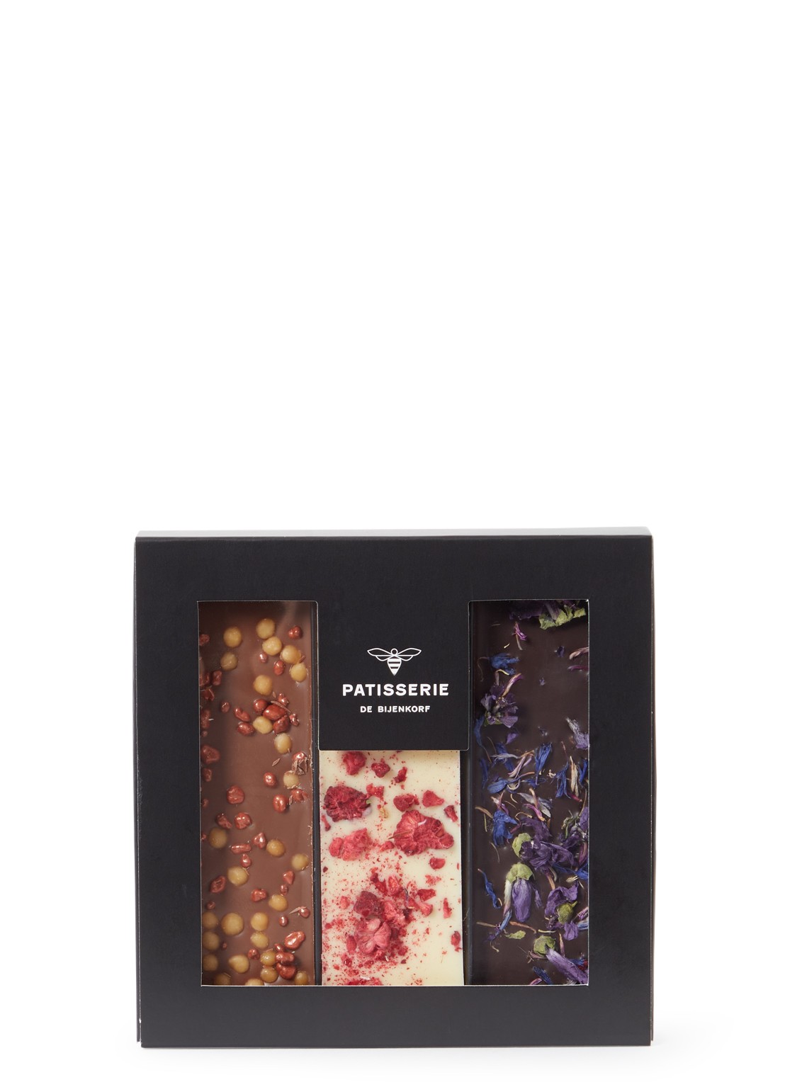 Patisserie de Bijenkorf Chocoladereep 3 stuks - voorkant undefined