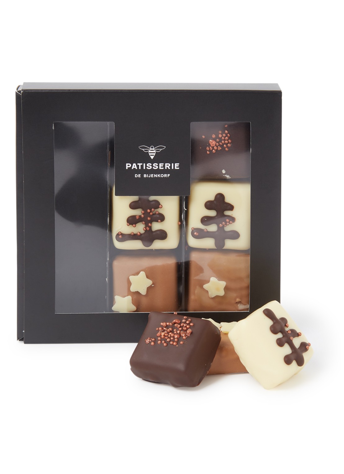 Patisserie de Bijenkorf Kerst chocolade bonbons 9 stuks - voorkant undefined