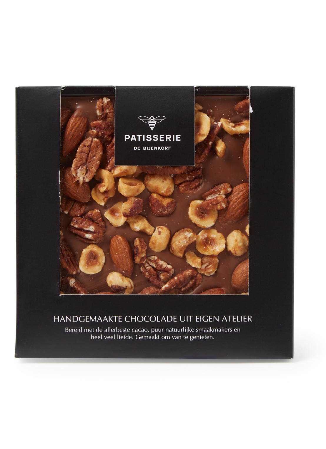Patisserie de Bijenkorf Melk chocolade tablet noten 140 gram - voorkant undefined