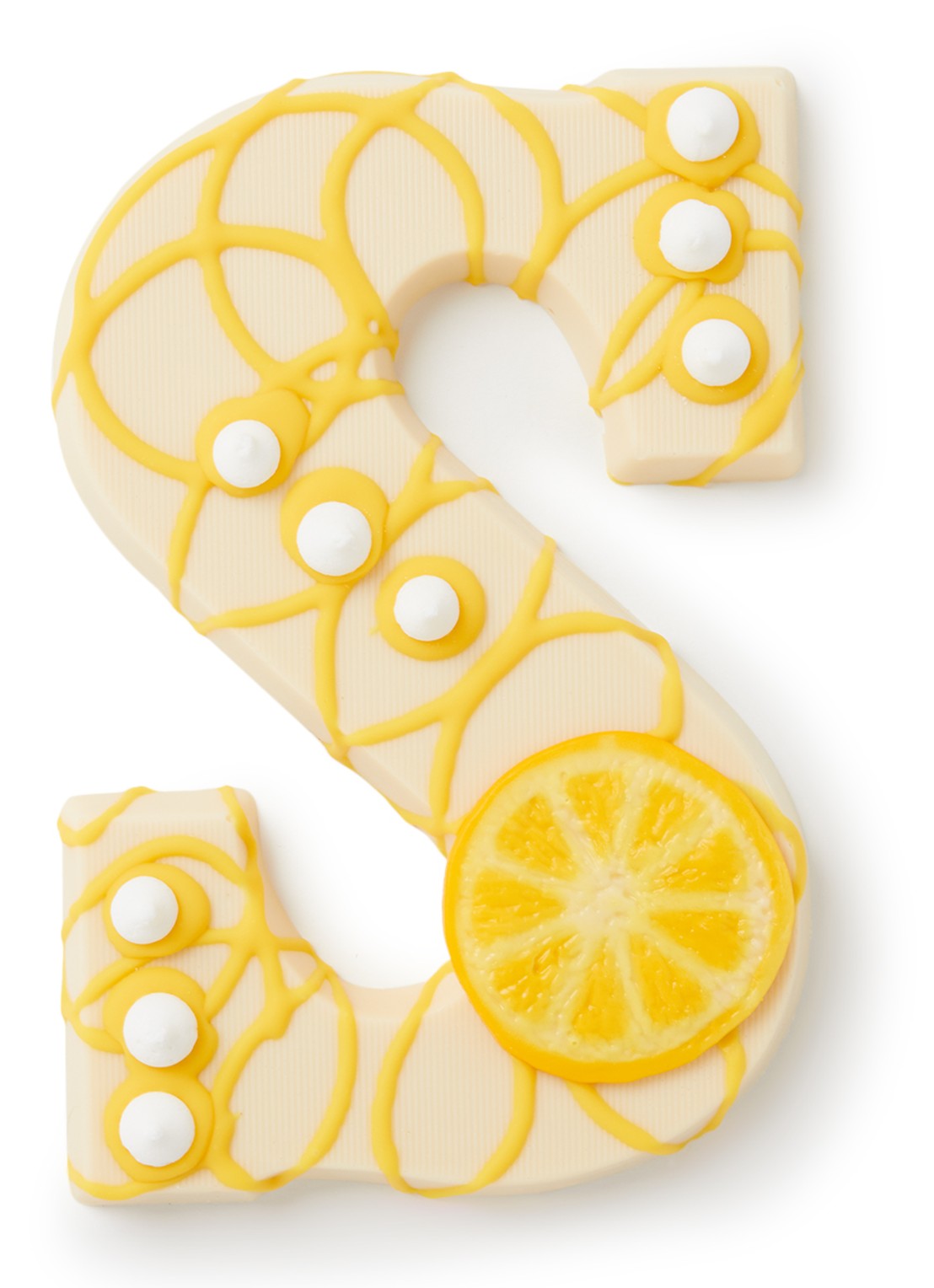 Patisserie de Bijenkorf Speciale chocoladeletter wit citroen meringue 220 gram - voorkant undefined