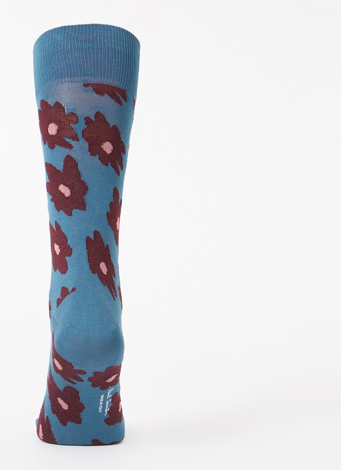Paul Smith Big Flower sokken met bloemenprint - voorkant 3 petrol
