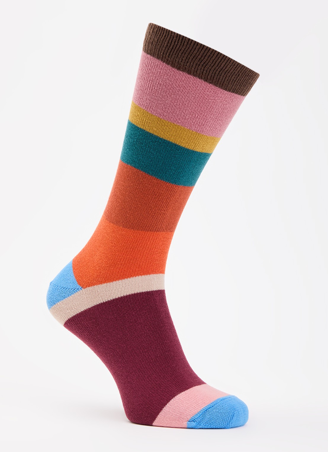 Paul Smith Bold Stripe ribgebreide sokken in katoenblend - voorkant multicolor